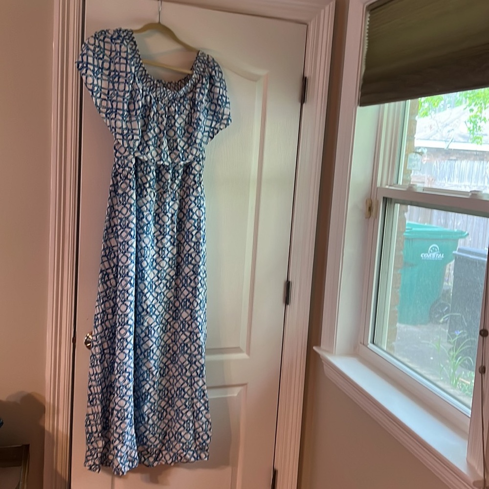 Chico’s off-the-shoulder maxi dress.
